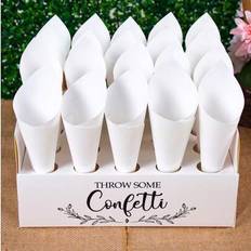 Garlands & Confetti Shein White Paper Confetti Cone Holder