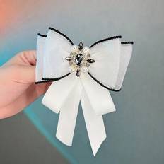 Polyester Ties Shein Elegant Tie Decor With Imitation Faux Pearl Rhinestone