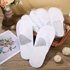 Unisex - White Slippers Shein Disposable Unisex Spa Slippers 12pcs - White