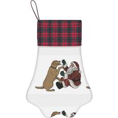Yellow Stockings Famgem Paw Christmas Stockings Buffalo Tartan Plaid Stocking