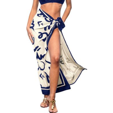 Badeanzug Cover Ups & Sarongs Cupshe Abstrakter Strand-Sarong Mit Seitlicher Bindung - Blau