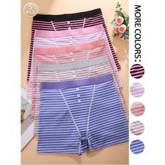 Stripes - Women Knickers Shein Women Striped Solid Color Waistband - Breathable
