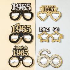 Birthdays Photo Props, Party Hats & Sashes Shein 6Pcs Black Golden Birthday Paper Glasses