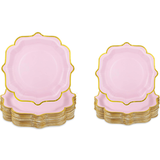 Pink Disposable Plates Shein 10pcs Pink Scalloped Plates 7 Inch 9 Inch