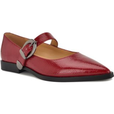 Nine West Women Low Shoes Nine West Katrel Mary Jane Pointy Toe Flats - Dark Red Patent