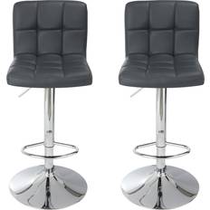 Cooke & Lewis Lagan Dark Grey Adjustable Swivel Padded Pack 2 Bar Stool