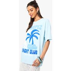 L T-shirts boohoo St Tropez Yacht Club Printed T-Shirt - Blue