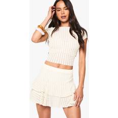 T-shirts boohoo Textured Cap Sleeve Baby T-Shirt - Beige