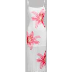 Florals Dresses Shein Tween Girl Comfortable Casual Floral Print Cami Snug Fit Mini Dress - Minimalist