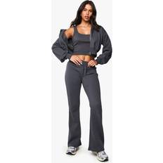 boohoo Flared Jogger 3 Piece Tracksuit - Grey