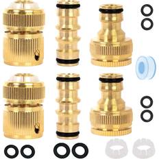Kazaigou 6 Pack Brass Garden Hose Quick Connector Kit