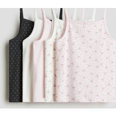 Cotton - Girls Tank Tops H&M 5-Pack Jersey Vest Tops - Light Pink