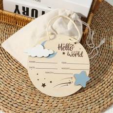 Shein Baby Boy Birth Announcement Wooden Plaque