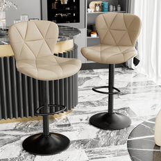 Faux Leathers Bar Stools Shein Stools Set Of 2 Breakfast Bar Stools Bar Stool 2pcs