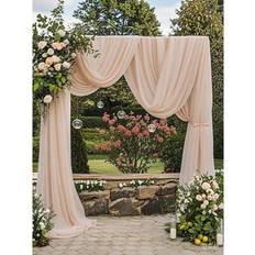 Doorway Party Curtains Shein Romantic Chiffon Gauze Veil Arch Curtain