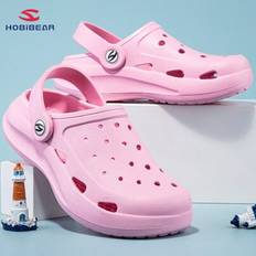 Pink Beach Shoes Children's Shoes Shein Hobibear Girls Cute Soft Comfortable Hollow Clogs - Pink