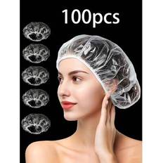 Bathroom Accessories Shein 100pcs Transparent Waterproof Non Wash Shower Cap