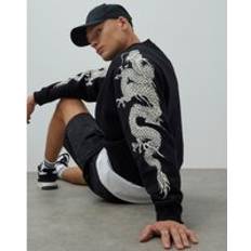 Sweatshirts Jumpers River Island Black Japanese Dragon Long Sleeve Sweatshirt