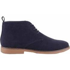 Absolute Faux Suede Casual Desert Chelsea Boot - Navy