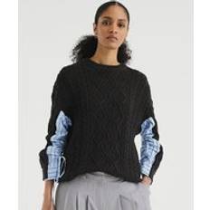 M Jumpers River Island Womens Hybrid Knitted Jumper - Grey