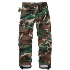 Camouflage Trousers Shein Men's Multi-Pocket Outdoor Cargo Trousers - No Belt