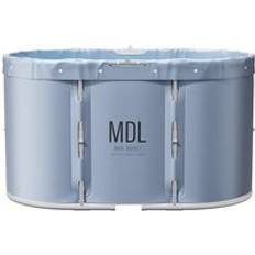 Bathtubs Living and Home Oval Grey Foldable Soaking Bathtub