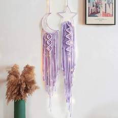 Purple Wall Decor Shein Set Of 2 Handmade Woven Lace Star Moon Catcher Wall Decor