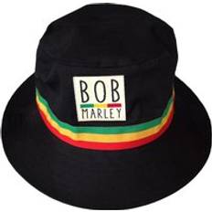 Stripes Headgear Bob Marley Contrast Striped Bucket Hat - Black
