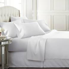 Temu 6pcs Fitted Set With 1 Flat Sheet Bed Sheet White