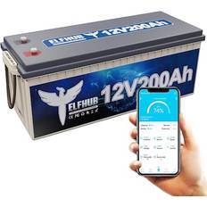 Elfhub 12V 200Ah LiFePO4 Autobatterie Bluetooth
