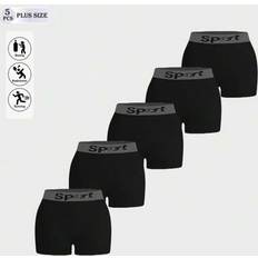 Black - Running Knickers Shein Plus Size Basic Solid Black Seamless Briefs - Black