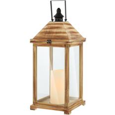 Lanterns Safavieh Elida Outdoor PLT4082A Brown Lantern