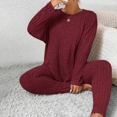 Red Suits Shein Ladies Fall Outfits Back To School Set - Two Pieces