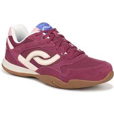 Ryka Candor Lace Up Sneakers Arch Support - Berry Red Suede Mesh