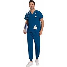 Work Clothing Sets Shein Multicolour Short Sleeve Tops Jogger Pants - Men