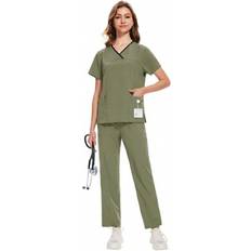 Work Clothing Sets Shein Hospital Working Scrubs Set Uniform Top Pants - Beauty SPA