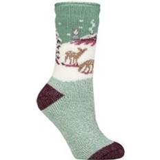Fleece - Women Socks Heat Holders Ladies Original Jacquard Socks Fawn Landscape - Sage Green