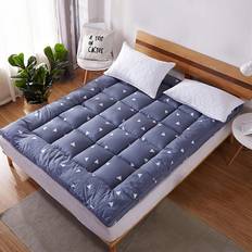 Blue Mattress Covers Temu Microfiber Single Or Double Bed 10cm Mattress Cover Blue