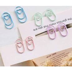Shein 50pcs Mini Heart Asymmetric Shape Colored Metal Paper Clips