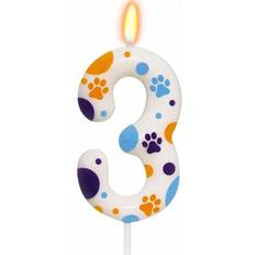 Birthdays Cake Candles Shein Purple Pink Blue Cat Paw Decorative Candles