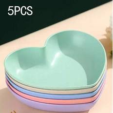 Plate Sets Shein 5pcs Heart-Shaped Plastic Snack Plates Plate Sets
