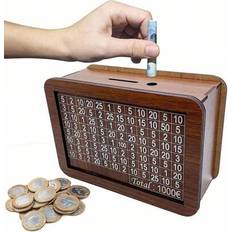 Shein Wooden Money Box With Saving Goals