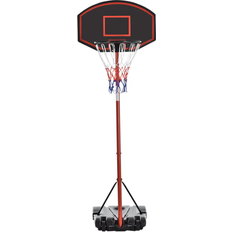 Basketball Homcom Adjustable Basketball Hoop Backboard w/ Wheels for Kids