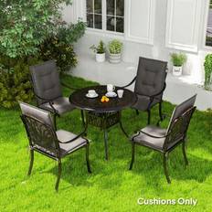 Shein Set Of 4 Garden 108L x 50W x 5H cm Chair Cushions Grey