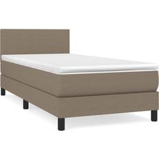 vidaXL Bed Frame with Mattress Taupe Frame Bed 90x190cm
