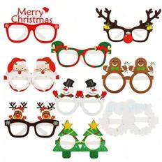 Shein 9 Pcs Paper Christmas Glasses Frames