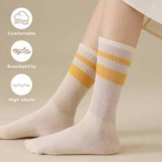 Shein Summer Mid-Calf Socks With Shark Pants - White