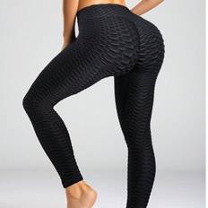 Black - Running Tights & Stay-Ups Shein Summer Workout Honeycomb Pants Seamless Solid - Color