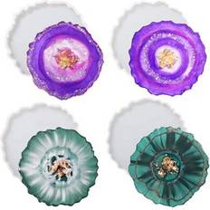 Shein 4pcs Crystal Silicone Resin Coaster Mold
