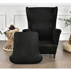 Black Loose Armchair Covers Shein Wingback Chair Covers 2 Piece Set Loose Armchair Cover Black